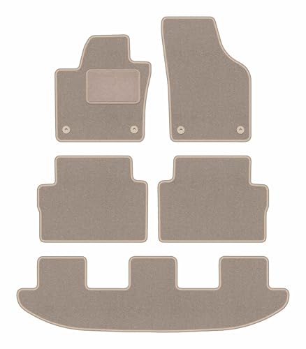 Tapis de voiture en velours beige premium pour Seat Alhambra II monospace