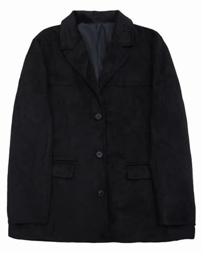 Femme blazer en daim manteau boutonné veste costume chic décontracté