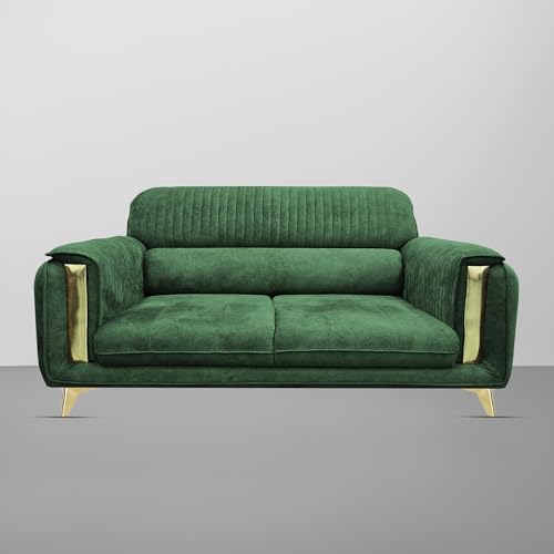 Image of Casaliving Gelio 3 Seater Sofa Set for Living Room (Green Colour) Premium Fabric Sofa