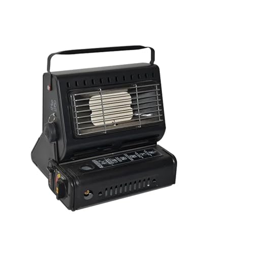 Calentador de Gas 1300W, calentador combinado for Camping, estufa portátil, calefacción for cocinar, for exteriores, viaje, pie, área Picnic, lluvia(Black)