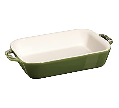 Staub Ceramic Rectangular Baking Dish 7.5 x 6-inch Basil