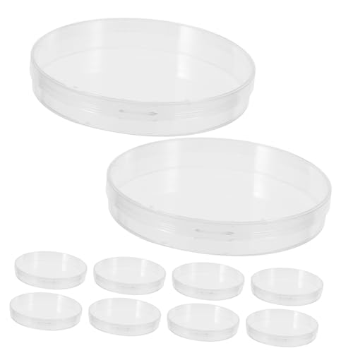 CIYODO Dustrial Petri Plates 10pcs Round Plastic Dishes Tag for Laboratory and School Supplies