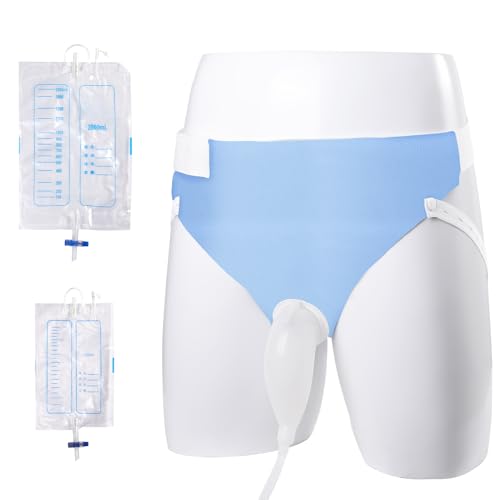 Lefeke Wearable Men's Urinal, Portable Urinals for Men, Reusable Male Urine Bag, External Catheter for Men, Elderly Urinal with Urine Catheter Bags(2000ML*1+1000ML*2) for Bedridden Patients