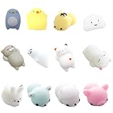 KEQAR 12 pezzi di giocattoli da scomprensione in silicone morbido, forme di animali carini, piccoli regali per feste di compleanno dei bambini, ideali per rilassarsi