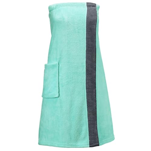 CelinaTex Happyfun Kilt lang L/XL 84 x 160 cm Mint anthrazit Mikro-Flanell Saunakilt Mikrofaser Saunasarong