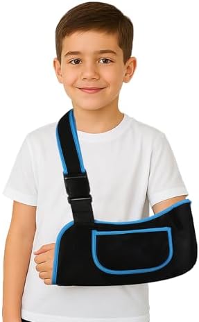 mosago kids arm sling, Lightweight & Breathable Medical Sling with Adjustable Shoulder Strap, Shoulder Mesh Immobilizer Slings for Elbow Injury/Torn Rotator Cuff/Wrist Injury/Surgery, Right or Left