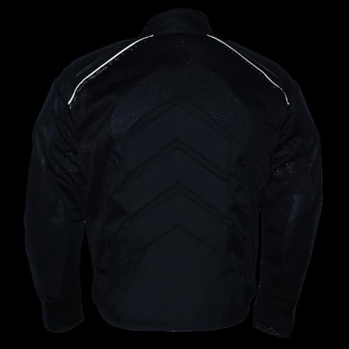 Image of NexGen SH2153 Men's Black CE Armored Motorcycle Textile and Leather Combo Jacket
