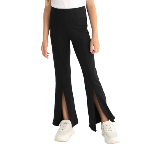 Girls Flare Leggings High Waisted Bootcut Yoga Pants Workout Stretch Bell Bottoms