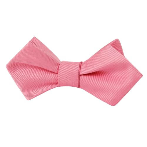 Image of GUUNIEE Men's Exquisite Woven Silk Self Bowtie Solid Diamond Bow Ties