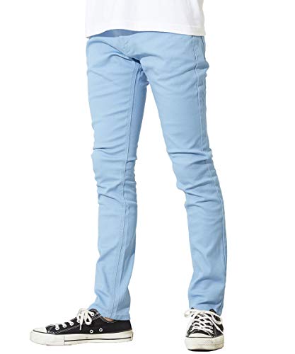 インプローブス チノパン ストレッチ スリム スキニー カラーパンツ メンズ サックス S サイズ