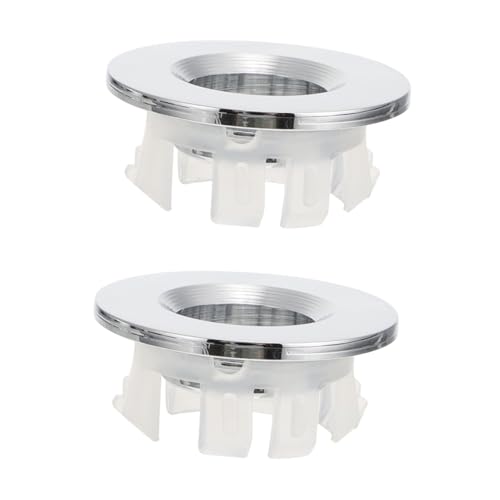 Alasum 2個 全銅製洗面台オーバーフロー排水カバー バスルーム用 溢水孔装飾リング 簡単取付 洗面化粧台補修パーツ