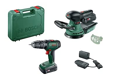 BOSCH ROBERT GP 06039D410A - Trapano a percussione universale, 18 V, 2 x 2 Ah, con levigatrice AdvOrbit BOSCH-06039D410A