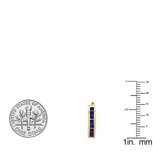 Dazzlingrock Collection 1.00 Cttw 18K Princess Gemstone Womens Hoop Earrings, Solid Yellow Gold2