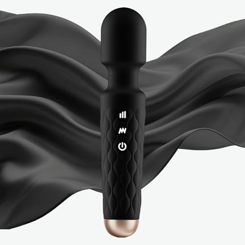 Kamileo Personal Massager - 4H Max Runtime & Ultra-Quiet - Waterproof - 20 Modes 8 Speeds for Deep Tissue Back Massage, Post-Workout Recovery and Neck Muscle Relaxation（Black）