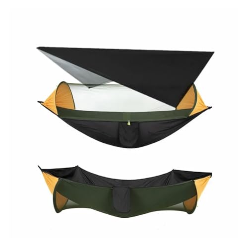 Camping Hammock with Mosquito Net and Rain Fly Tarp,Hammock Chair Swing Chair Outdoor for Backpacking, Survival,Travel for Terrace, Outdoor(Black and Black)