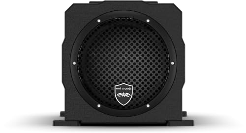 Wet Sounds | Stealth AS-8 | High Efficiency, 8" Active Marine Powered Subwoofer with Built-in 350 Watt Amp | Remote Level Control Included (Black)