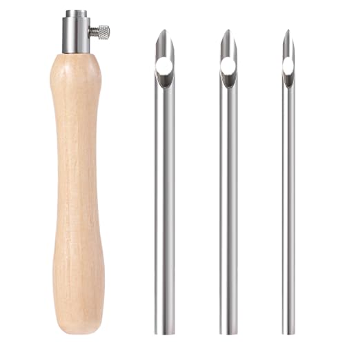 JJUNW 5 Pcs Punch Needle Tool, Interchangeable Head Punch Needle Frame, Embroidery Pen for Beginner DIY Craft Floss Cross Stitching