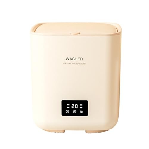 OXIZER 小型洗濯機 自動洗濯機ミニ 脱水機 10L LED タッチスクリーン付き 軽量 コンパクト 操作が簡単 ポータブル 節水 家庭用、寮、オフィス、介護、一人暮らし、下着、靴下、タオル、ベビー服などの洗濯に適しています (ライトカーキ,自動) [
