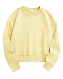 Stelle Cropped Sweatshirts for Women Cotton Long Sleeve Crop Tops Crewneck Pullover Oversized Sweater(Pina...