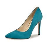 Nine West Women's Tatiana Pump, Teal Suede 405, 8.5