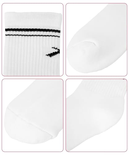 Image of ALONG FIT 3 /5 Crew Socks Whole Foot Cushioned Cotton Vintage Soft Sport Socks for Men and Women