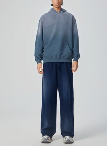 Womens Mens Acid Wash Hoodie Oversized Heavyweight Fleece Hoodies Gradient Vintage Sweatshirt Couple Top4