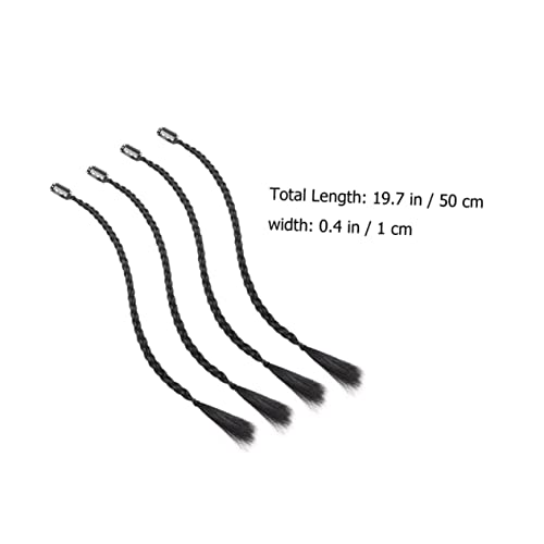 Extensions de cheveux tressés à clips queue de cheval longue noire - 2