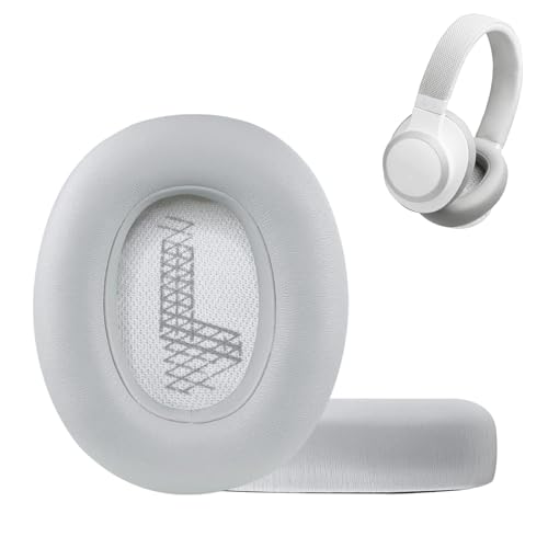 Replacement Ear Pads for JBL E65 (E65BT E65BTNC)/Live 650 (650NC 650BTNC)/Live 660 (660NC 660BTNC)/Duet NC Over-Ear Headphones, Earpads Cushions with Softer Leather (Black) (Grey)