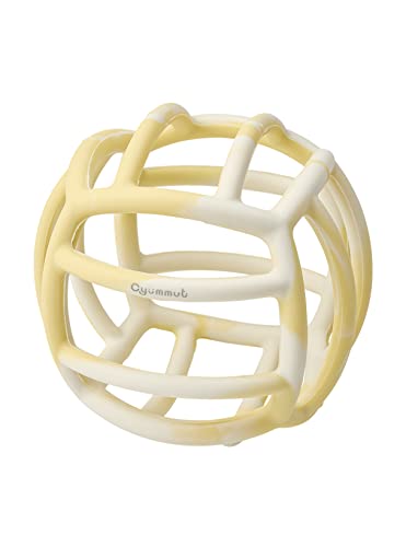 cyummut シリコンボール はじめて知育専門ベビーボール (ハニーミルク, grip grap-にぎる)