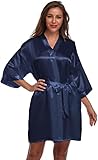 Women's Satin Kimono Robes Short Silk Bathrobes Wedding Robes for Bridal Party