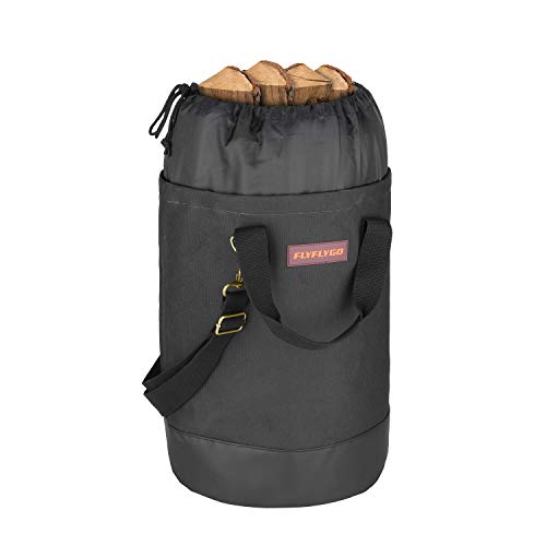 FLYFLYGO 薪トートバッグ ログキャリー 薪ケース 薪持ち運び用バッグ (ブラック)