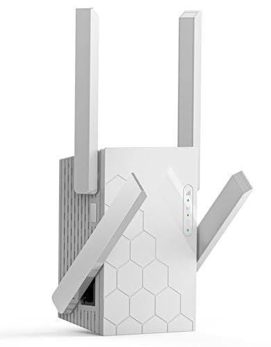 WiFi Extender Signal Booster, 5.8GHz&2.4GHz Dual Band WiFi Booster Covers Up to 10200 Sq.ft and 45 Devices, Easy Setup, One Ethernet Port