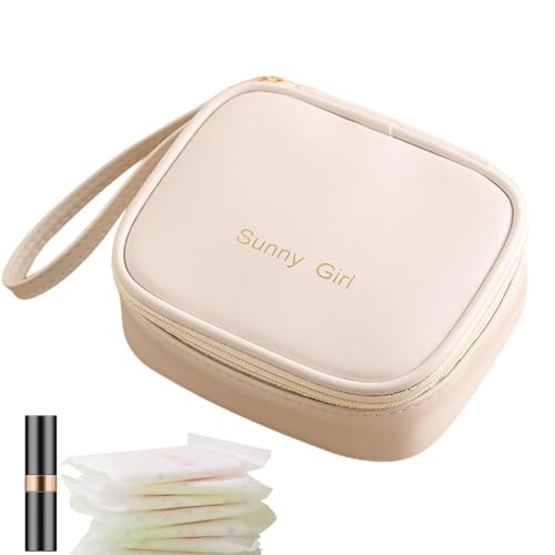 de almacenamiento para tampones, menstrual para niñas, menstrual portátil de piel sintética con cremallera, bolsillos para tampones, bolsillos menstruales, soporte para almohadilla