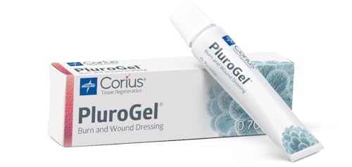 PluroGel Burn and Wound Dressing Gel Moisture-Retaining Non-Cytotoxic Water-Soluble Biocompatible Gel for Burns Cuts Ulcers and Wound Care Protection 0.7 oz. Tube