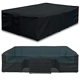 Patio Furniture Covers, Waterproof Outdoor Sectional Cover, 500D Heavy Duty Outdoor Furniture Cover,