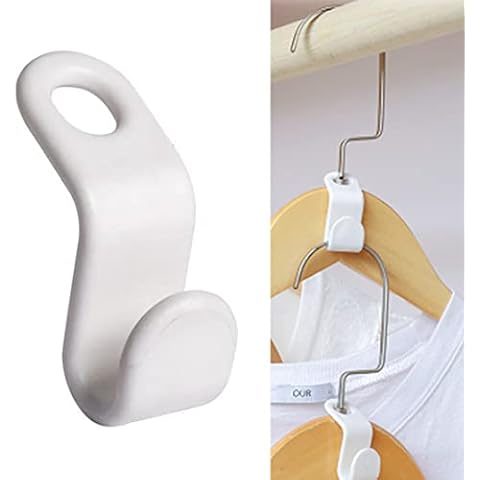 otylzto 50PCS(or100) Hanger Hooks for Plastic Hanger Clips for Clothes Space Saving Hangers for Clothes Closet Hangers Space Saver Hangers Cover