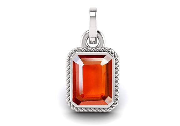 akshita gems Gomed Pendant Locket 7.25 Ratti Silver Plated Natural and Certified Hessonite Garnet (Gomed) Astrological Gemstone Stone for Men and Women-picture-18