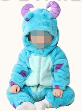 Toddler Baby Boy Girl Halloween Costume Fuzzy Warm Hooded Romper Funny Cosplay Zipper Jumpsuit Winter Animal Outfits - Image 7