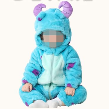 Disfraz de bebé unisex azul con capucha suave para Halloween miniatura 7