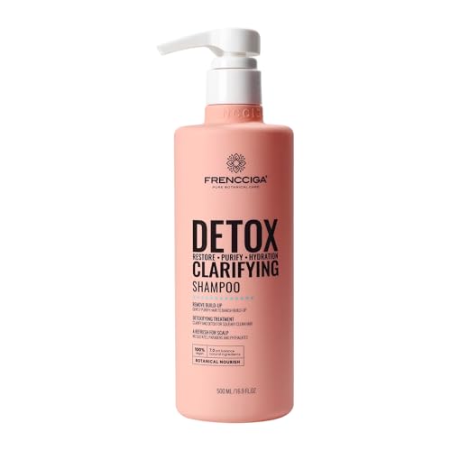 FRENCCIGA Detox Clarifying Shampoo for Build-Up, Dirty Oil, Product and Hard Water, Advanced Purification & Volume Restoration, Adds Shine & Color Clarity, Gently Cleanses 16.9 oz