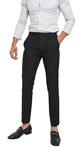 Mens Skinny Suit Pant 36 Black