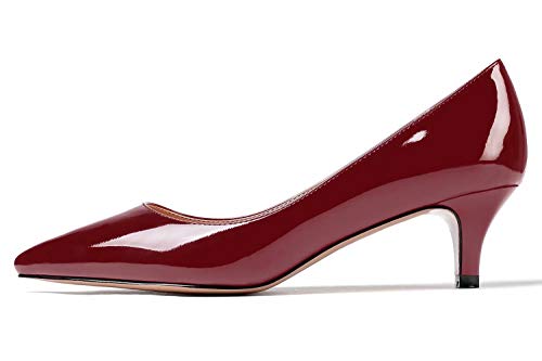 YODEKS Women's Kitten Heel Pumps Pointed Toe Low Heel Pumps Slip on Comfort Dress Shoes 2 Inches Heels for Party Wedding Dress3