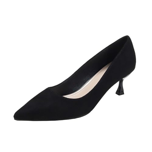 Zapatos de vestir para mujer con punta puntiaguda y cordones de moda, Le Noir, 40 EU