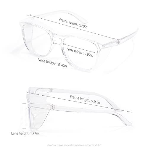 Leisontac Large Frame Safety Glasses, Anti Fog Dust Anti Blue Light Impact Resistance Protective Goggles For Women Men (Transparent) #TOP5