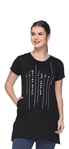 Image of In Love Women's Printed Cotton Plus Size Longline T-Shirt Half Sleeve with Pockets Pack of 2