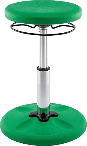 Image of Kore Kids Adjustable Wobble Stool, Ages 6-11, 14-19in Tall, Green | Flexible seating for classroom and home boosts focus, improves posture and channels energy; anti-tip base; Made in USA