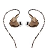 Letshuoer S12 Ultra Hi-Fi IEM 14,8 mm Grand pilote magn�tique planaire �couteurs filaires avec c�ble en cuivre plaqu� argent (Moka, connecteur 3,5 mm/4,4 mm)