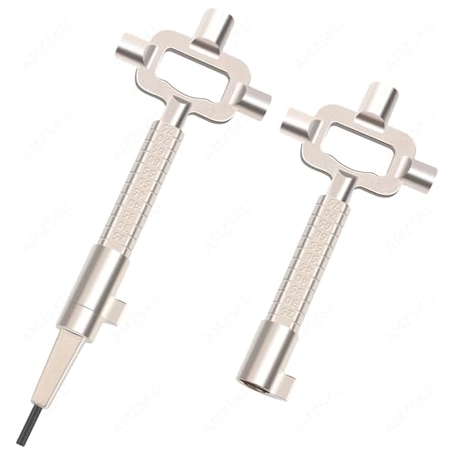 AMZSKU 2 Pièces Clé De Construction, Clef Carré, Clef Passe Partout, avec Échelle De Mesure De La Longueur des Cylindres, Alliage De Zinc