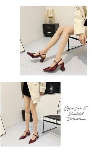 Women's Elegant Solid Color Mary Janes Pumps Fashionable Comfortable High Heel Shoes for Daily Wear, Casual Trendy Shoes for Party Plus Size 5