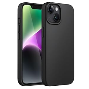 JETech Siliconen Case voor iPhone 14 6,1-Inch, Zijdezachte Volledig Lichaam Beschermhoes, Schokbestendige Hoesje met Microvezelvoering (Zwart)